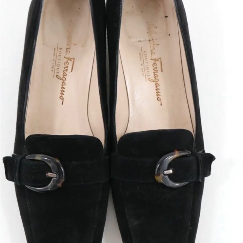 Suede tortoise buckle loafers some wear at soles. Little to no toe creasing - Picture 2 of 7